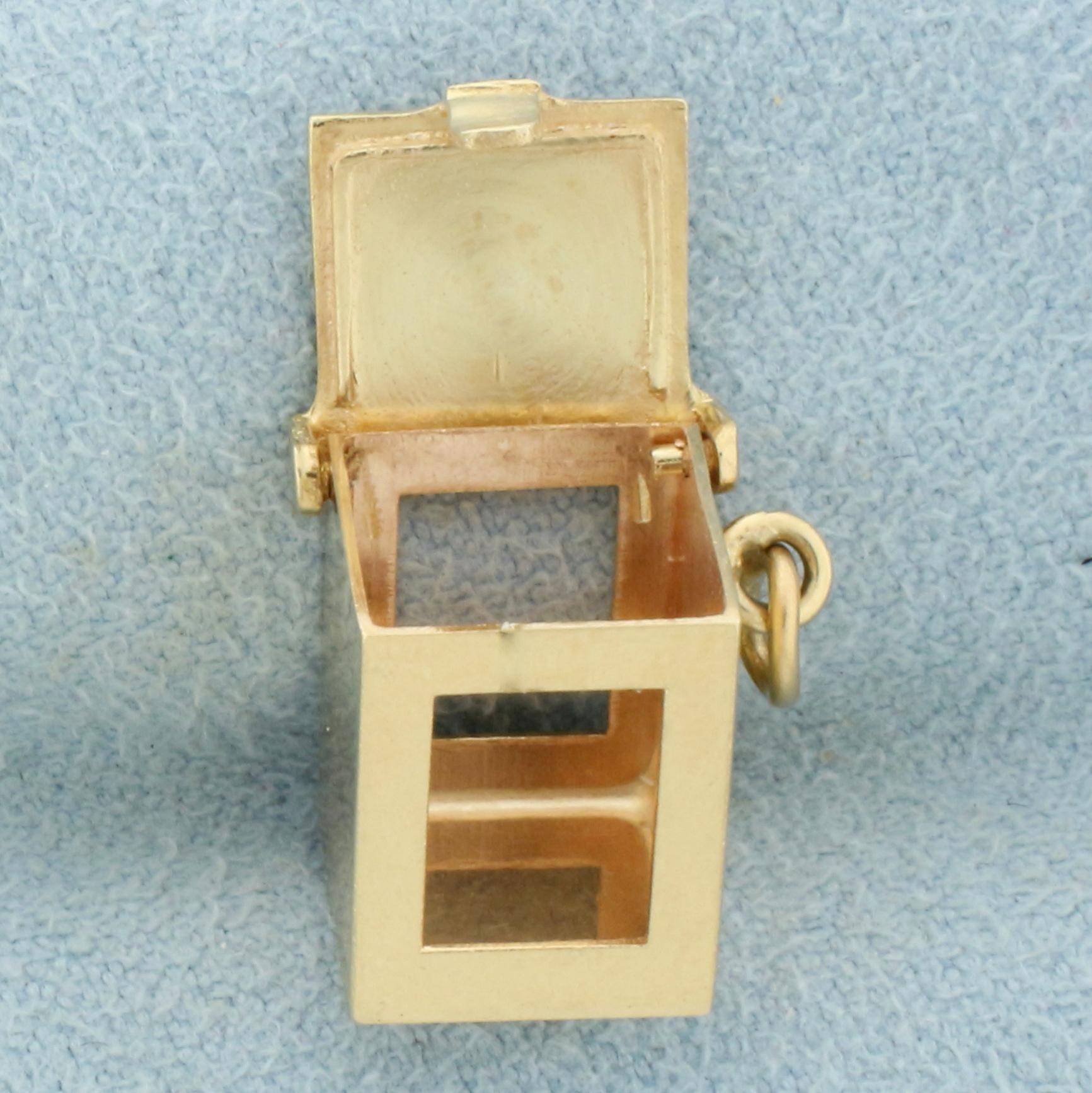 Deck Of Cards Box Charm Or Pendant In 14k Yellow Gold