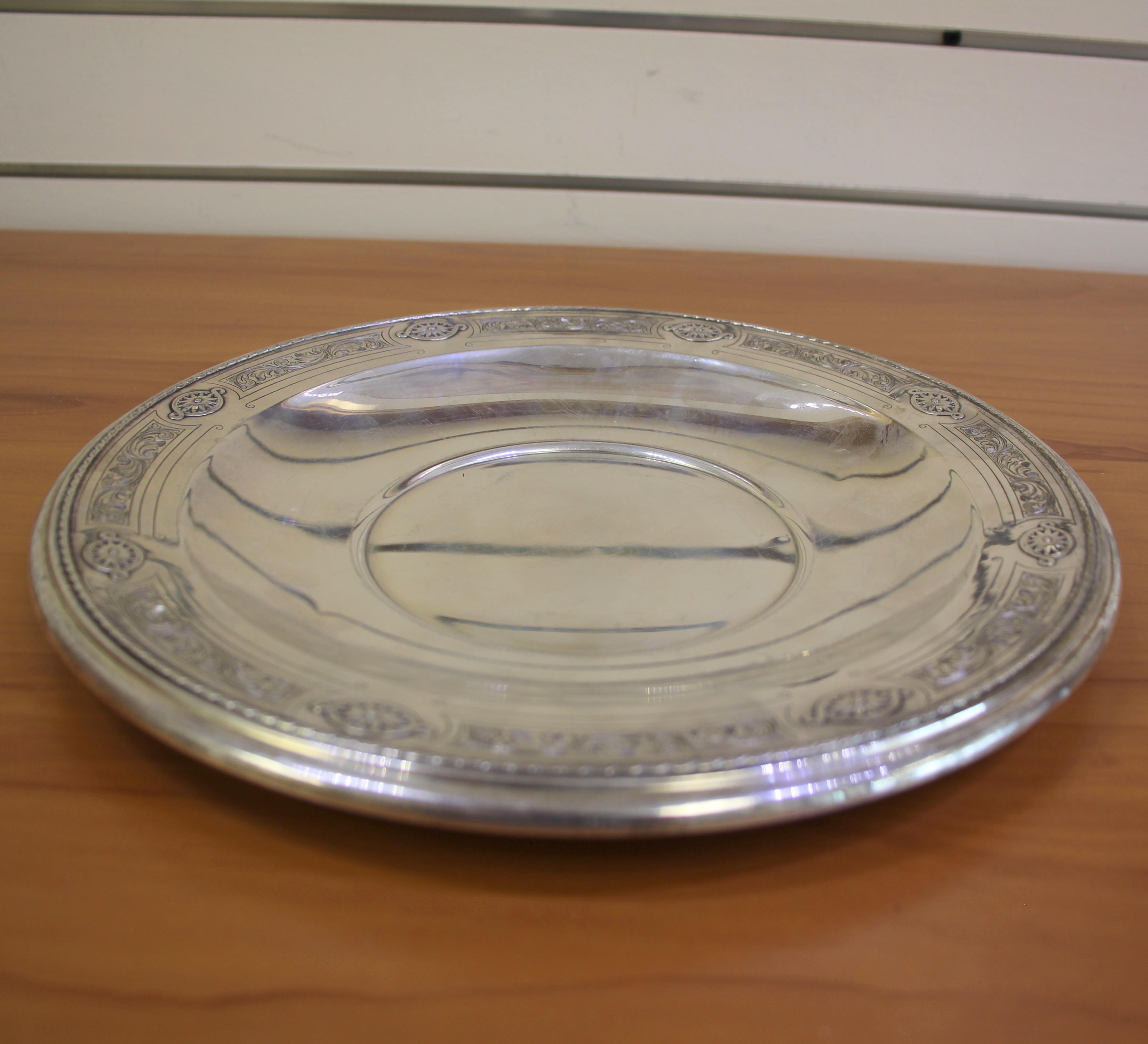 Antique Gorham Durgin Plate In .925 Sterling Silver