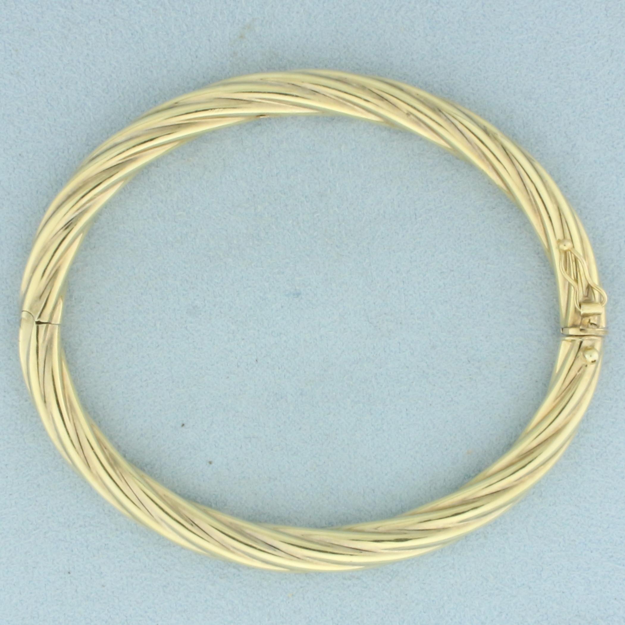 Italian Twist Bangle Bracelet In 14k Yellow Gold