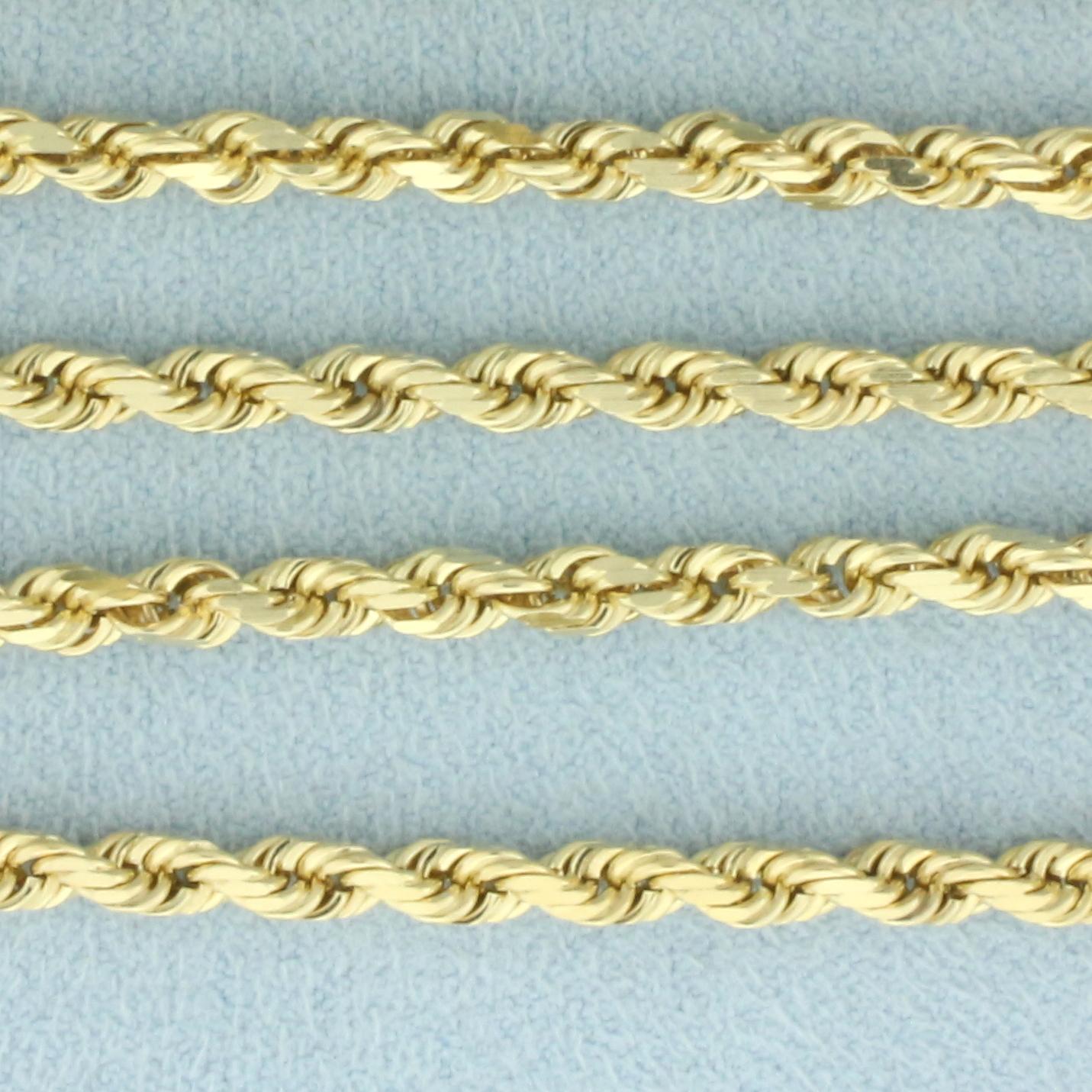 18 Inch Rope Link Chain Necklace In 14k Yellow Gold