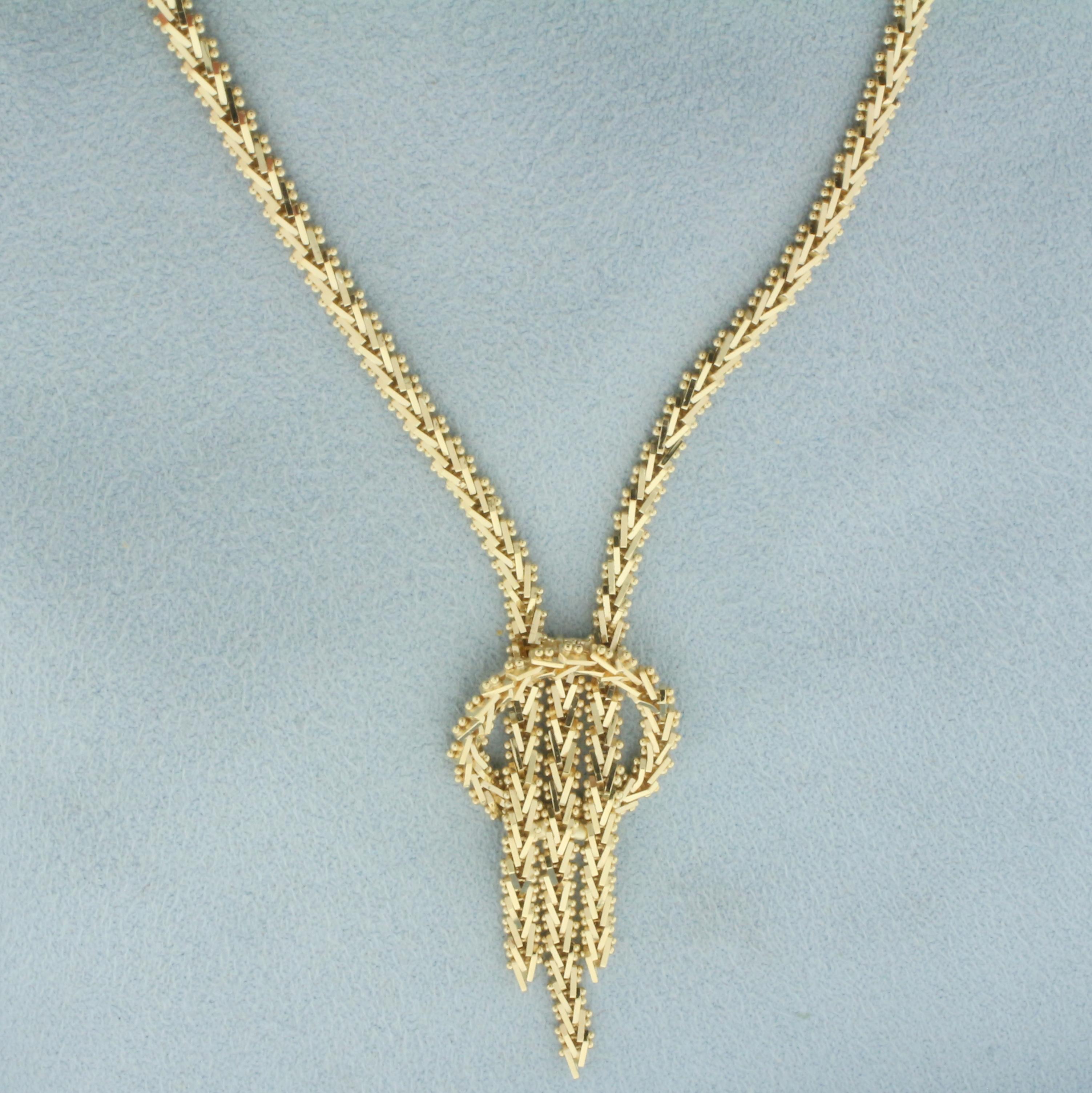 18 Inch Riccio Tassel Necklace In 14k Yellow Gold