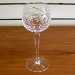 Cut Crystal Hock Wine Glasses Set Of 3