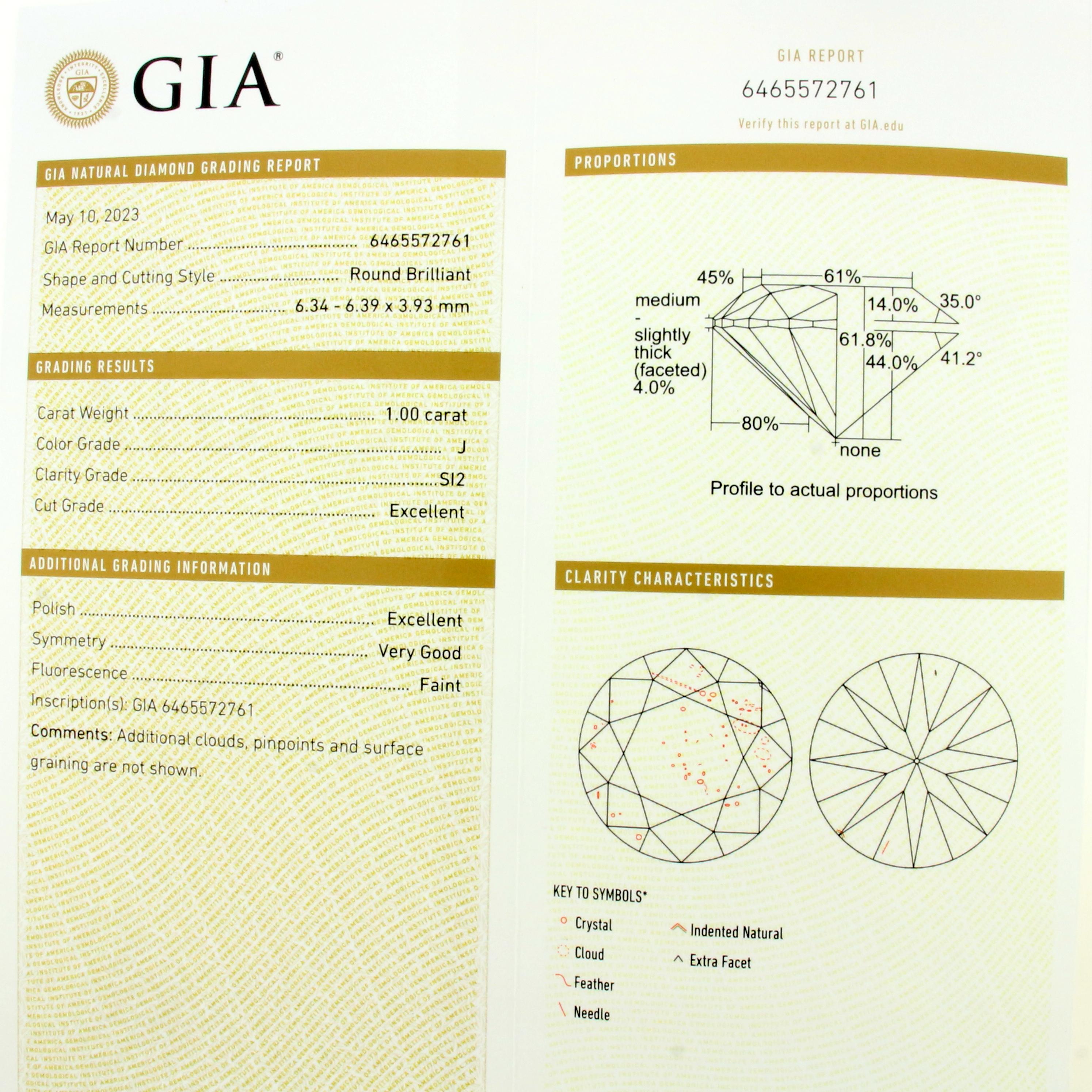 2ct Gia Certified Diamond Stud Earrings In Platinum Settings