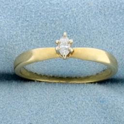 Marquise Solitaire Diamond Engagement Ring In 14k Yellow Gold