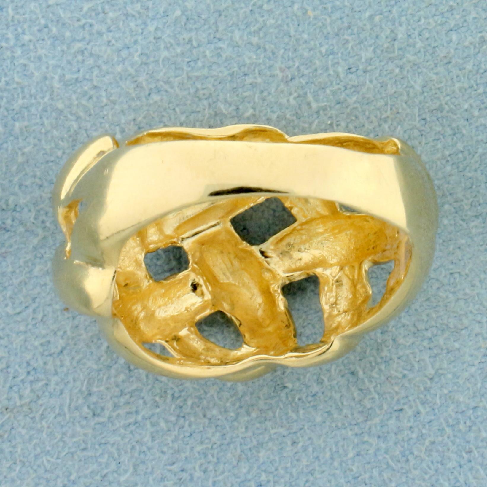 Woven Design Ring In 14k Yellow Gold