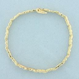 Nugget Design Link Bracelet In 14k Yellow Gold