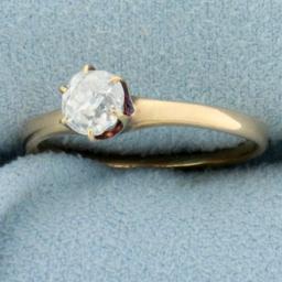 Antique Old Mine Cut Diamond Victorian Engagement Ring In 14k Rose Gold