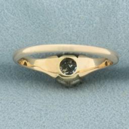 Antique Old European Cut Diamond Solitaire Ring In 14k Yellow Gold