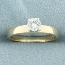 Diamond Solitaire Engagement Ring In 14k Yellow Gold