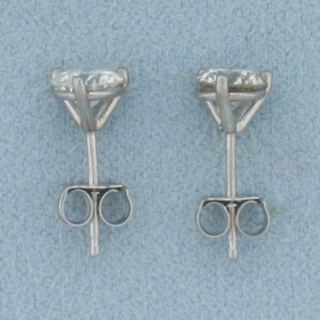 1.1ct Tw Diamond Stud Earrings In Platinum Martini Settings