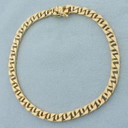 Italian Squared Anchor Link Bracelet In 14k Yellow Gold