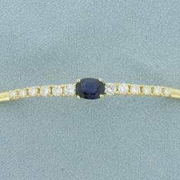 Sapphire And Diamond Bracelet In 18k Yellow Gold