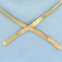 Designer Choker Necklace In 14k Yellow Gold