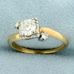 Antique 1/2ct Old European Cut Diamond Ring In 14k Yellow And White Gold