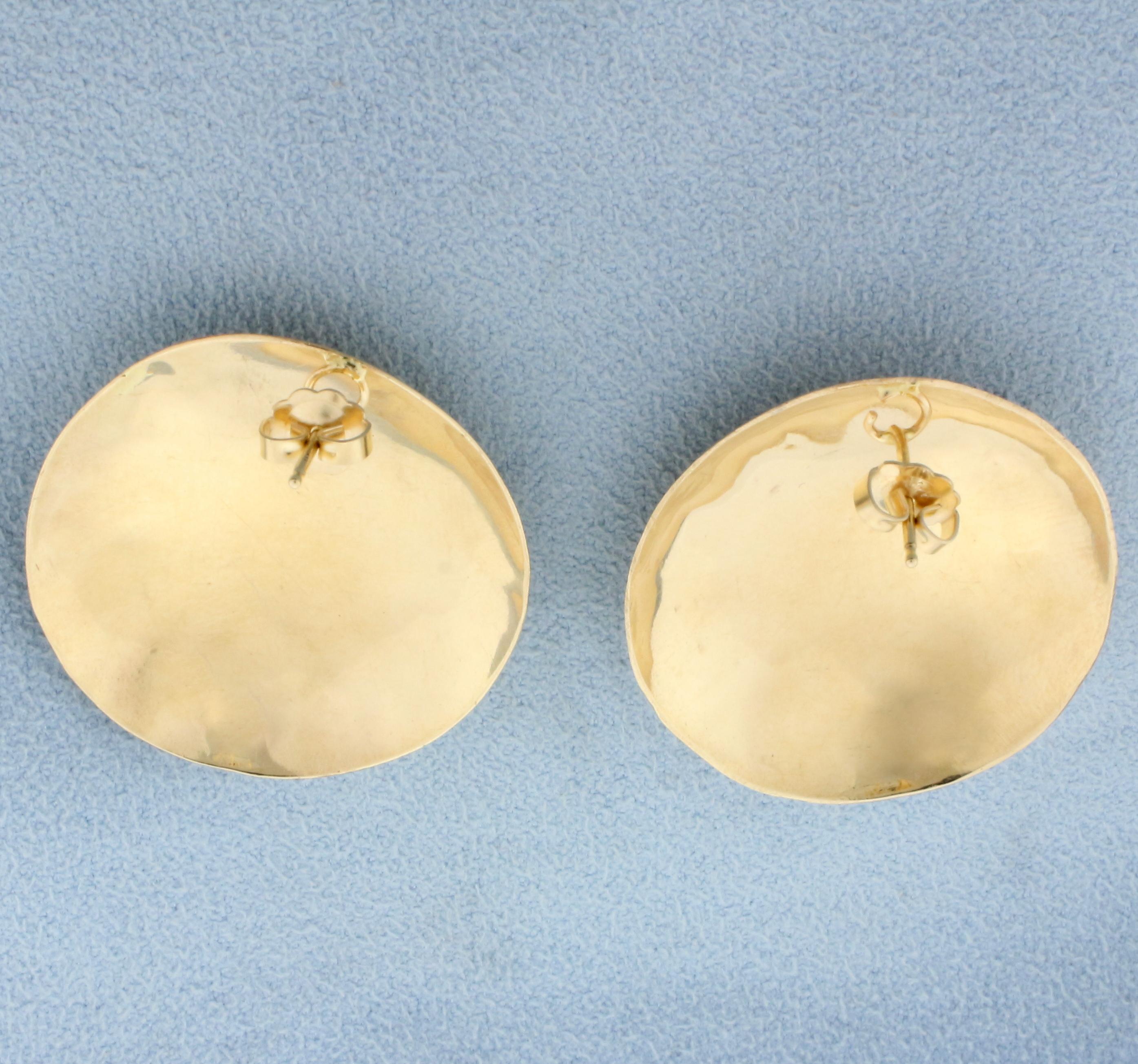 Dome Statement Earrings In 14k Yellow Gold