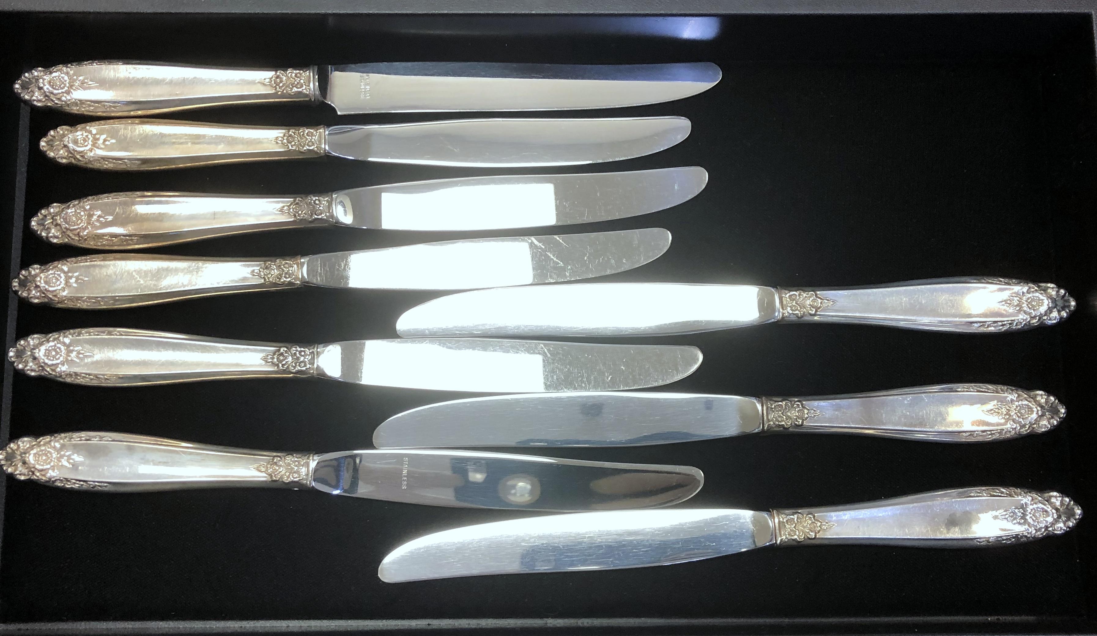 33 Piece Set Of International Prelude Sterling Silver Flatware Set