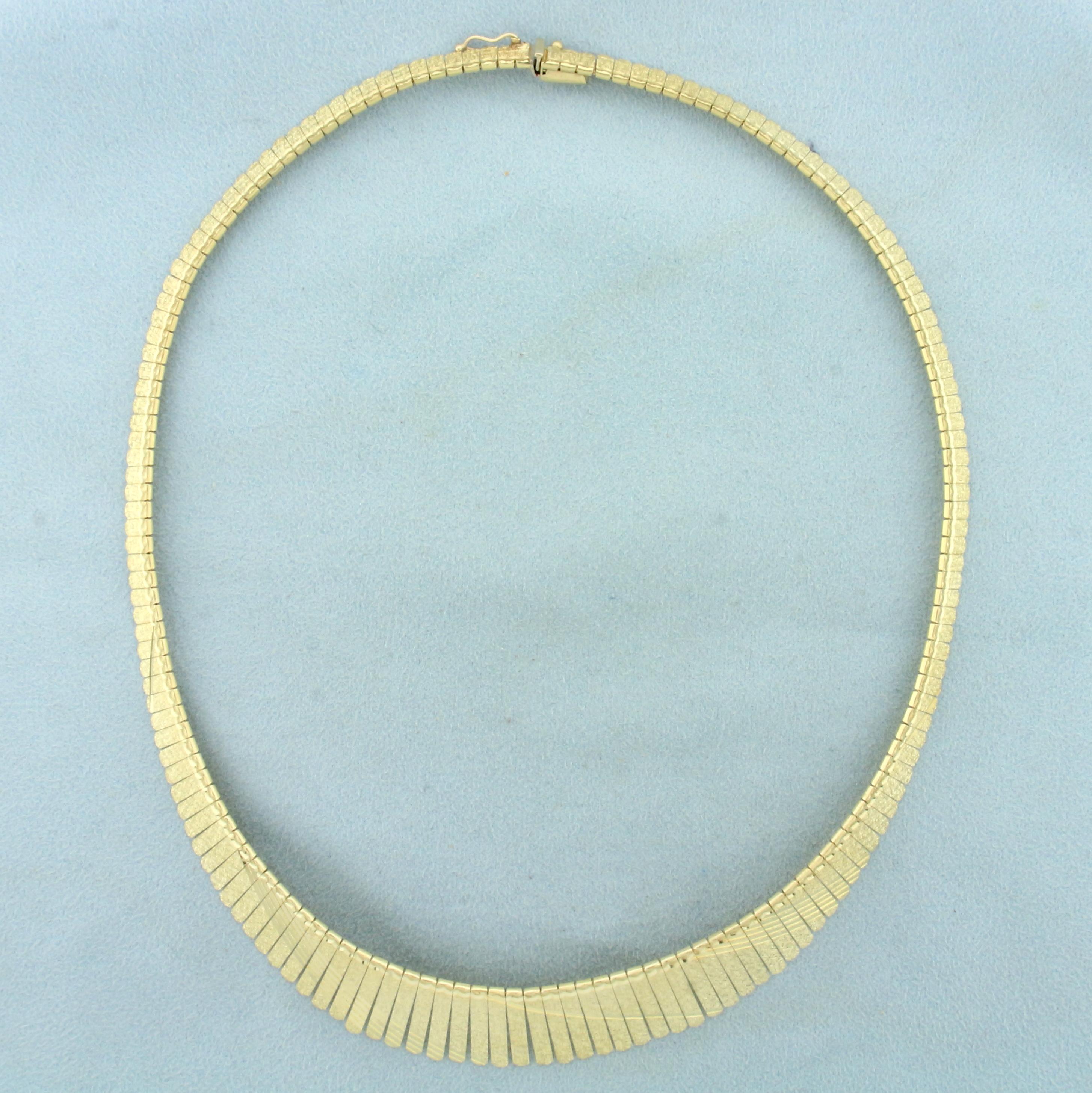 Italian Diamond Cut Graduated Necklace In 14k Yellow Gold