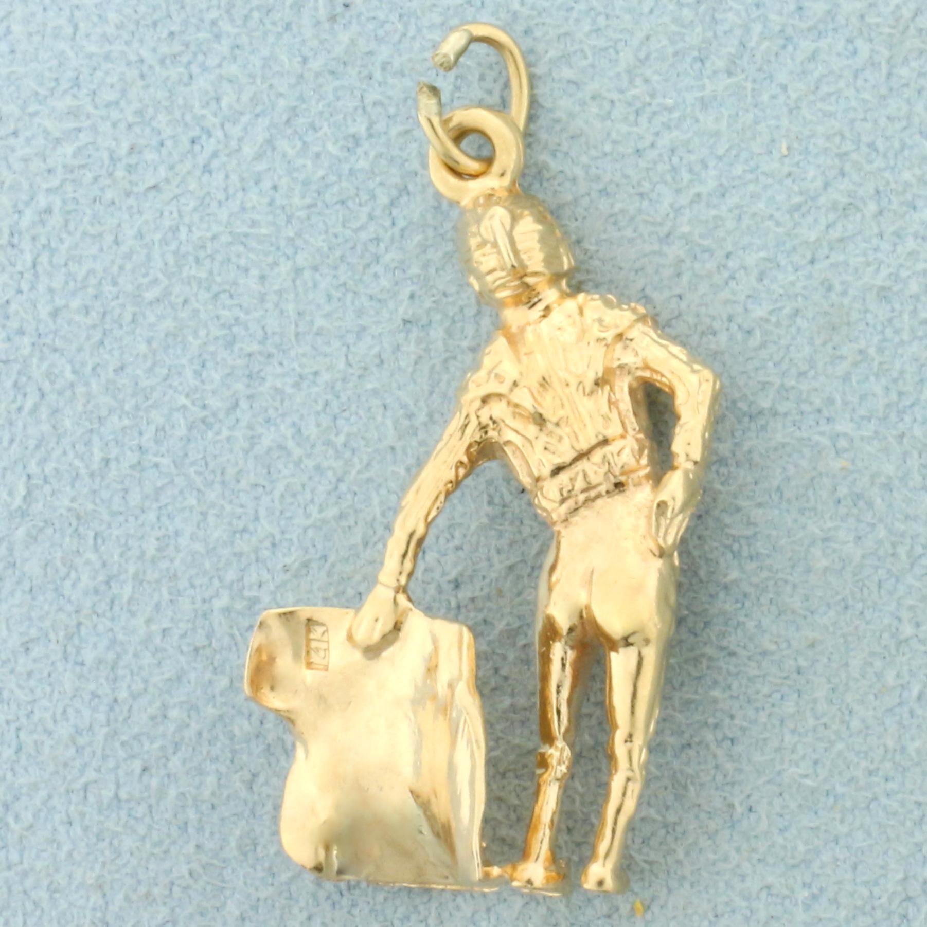 Matador Charm Or Pendant In 14k Yellow Gold