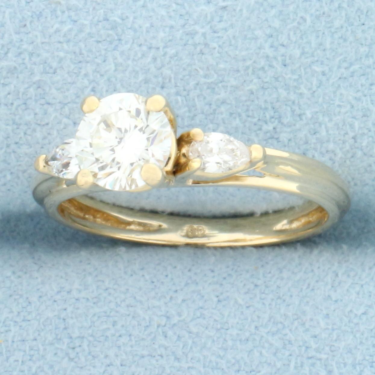 1ct Diamond Engagement Ring In 14k Yellow Gold