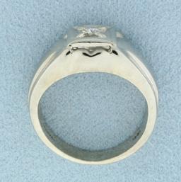 Vintage Diamond Wedding Or Engagement Ring In 14k White Gold