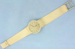 Womens Vintage Omega Watch In Solid 14k Yellow Gold Case And Band