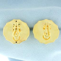 Italian Dimpled Button Earrings In 14k Yellow Gold