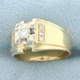 Diamond Illusion Set Ring In 14k Yellow And White Gold