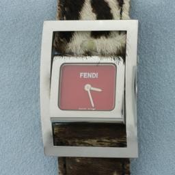 Fendi 5010l Rotating Face Pony Hair Flip Watch