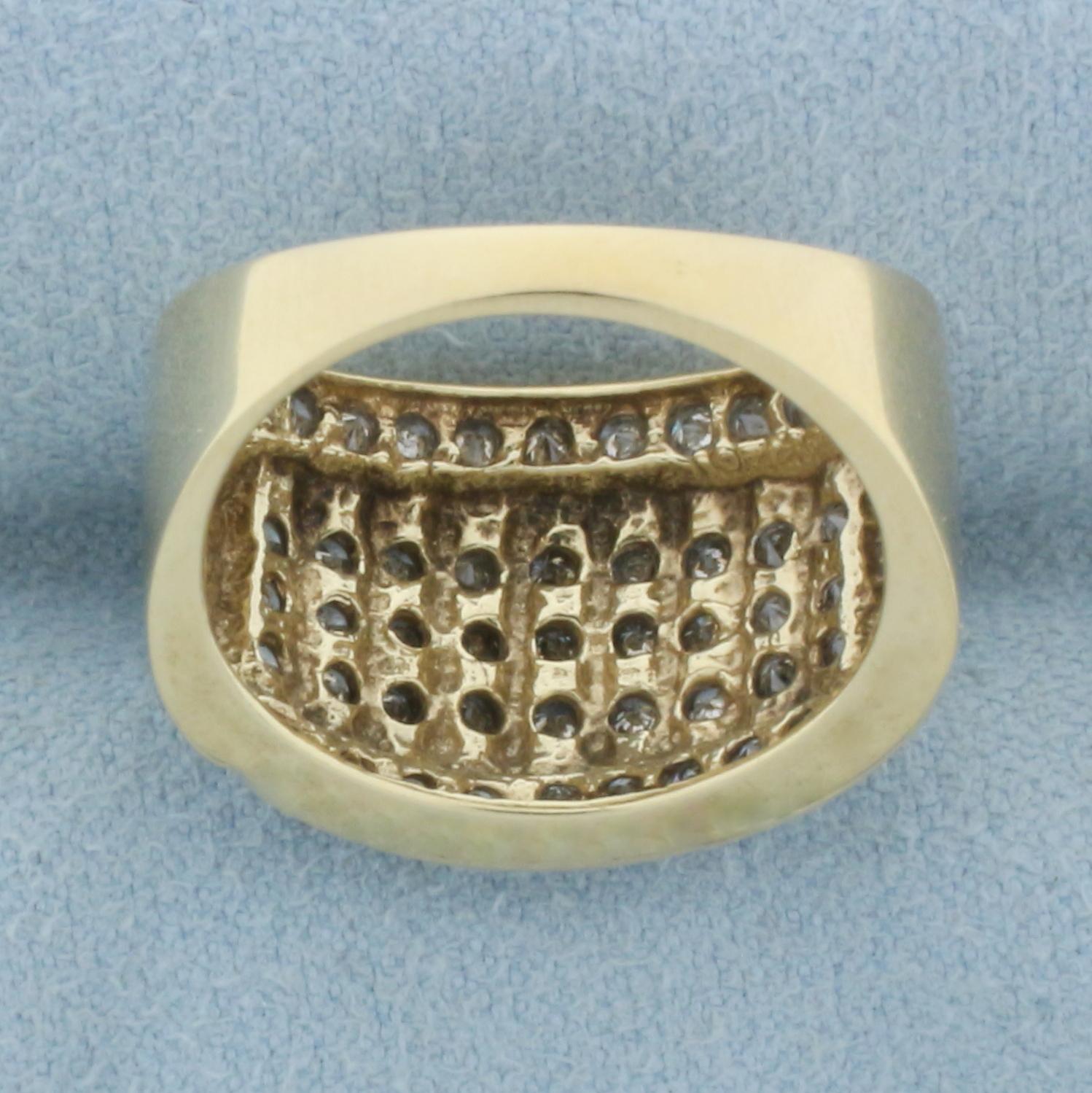 Diamond Channel Set Vertical Column Ring In 10k Yellow Gold