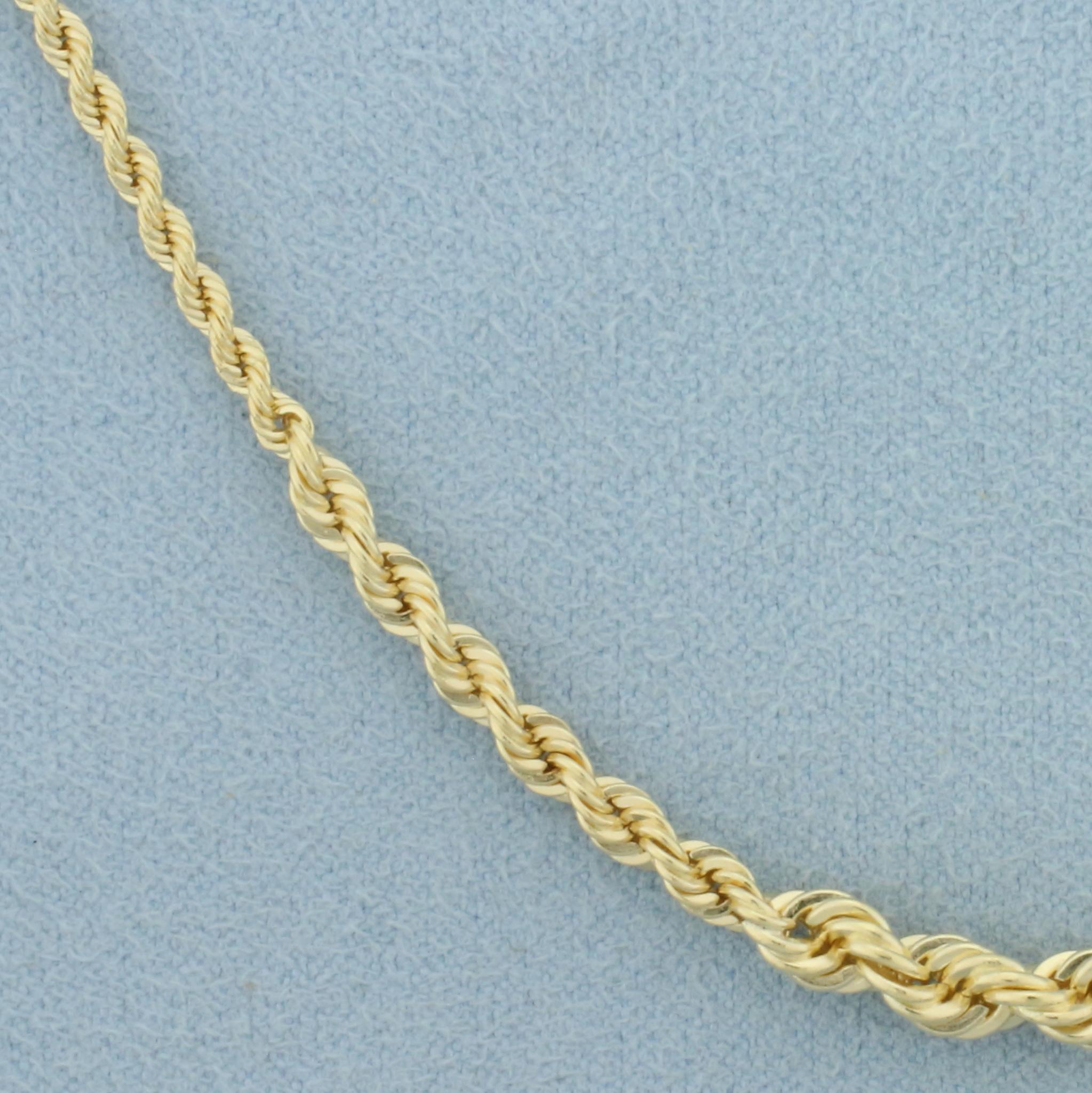 18 Inch Graduated Rope Link Chain Necklace In 18k Yellow Gold