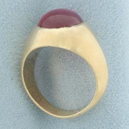 Lab Ruby Ring In 10k Yellow Gold