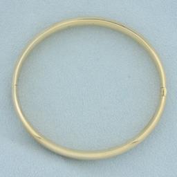 High Polish Hinged Classic Bangle Bracelet In 14k Yellow Gold