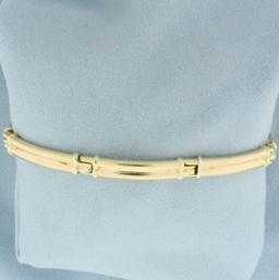 Italian Made Double Tube Link Bracelet In 14k Yellow Gold