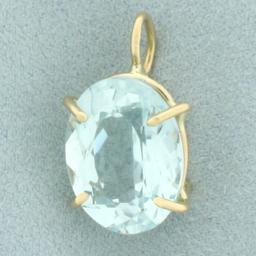 8ct Aquamarine Solitaire Pendant In 14k Yellow Gold