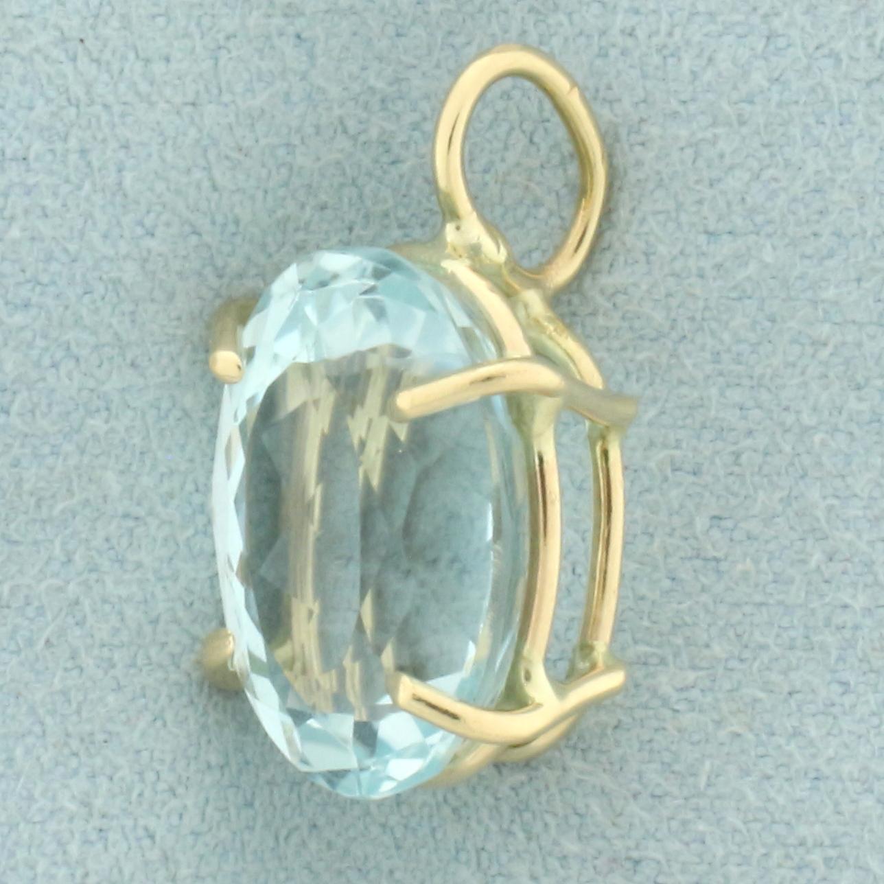 8ct Aquamarine Solitaire Pendant In 14k Yellow Gold