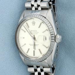 Mens Rolex 36mm Datejust Watch In Stainless Steel Model 16014