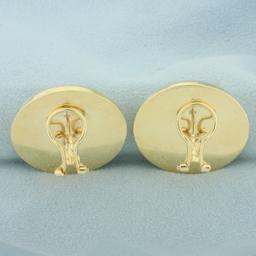 Greek Goddess Aphrodite Button Earring In 14k Yellow Gold