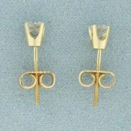 1/2ct Tw Diamond Stud Earrings In 14k Yellow Gold