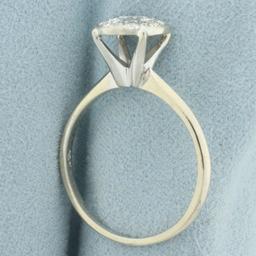 Pave Diamond Disc Design Ring In 14k White Gold