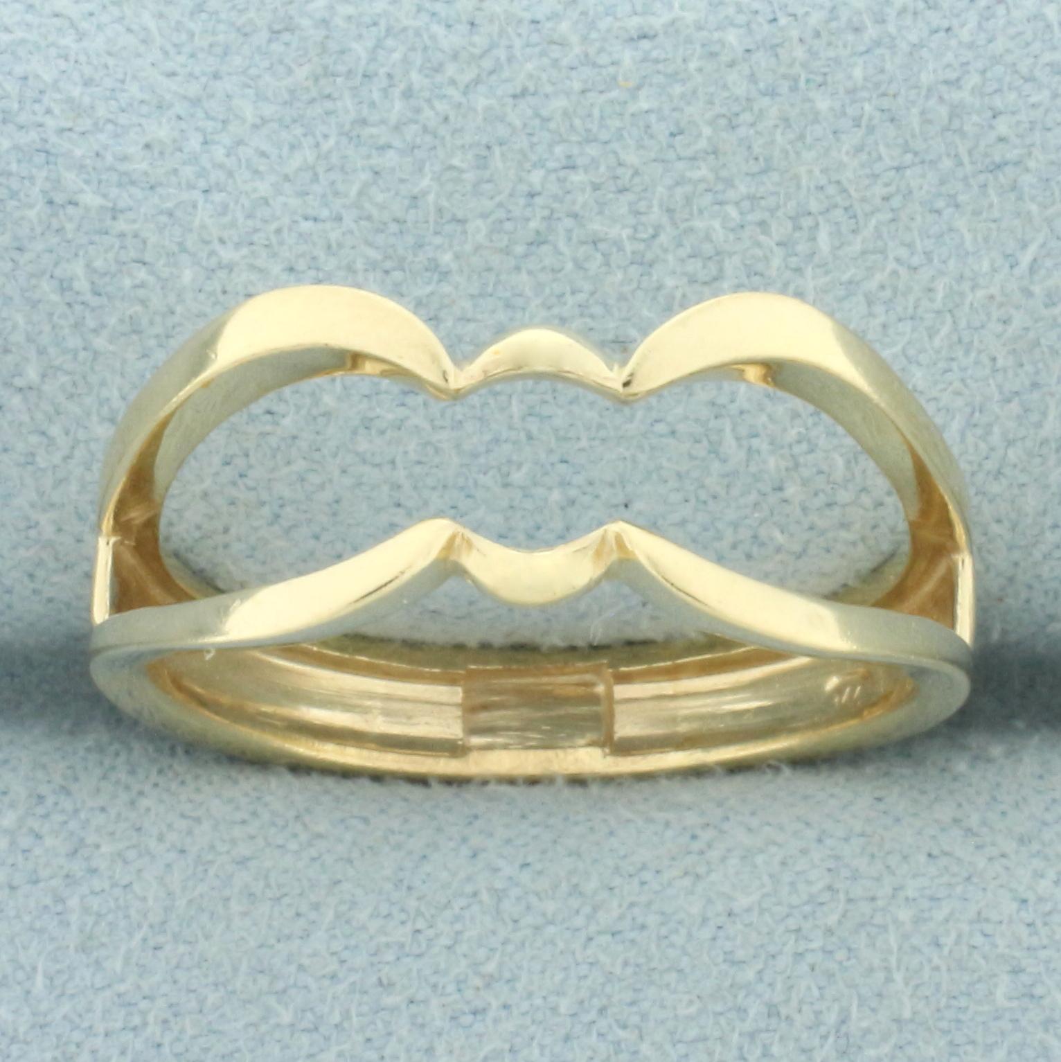 Engagement Ring Enhancer Jacket In 14k Yellow Gold