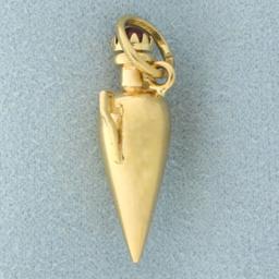 Ruby Amphora Water Jug Pendant Or Charm In 18k Yellow Gold