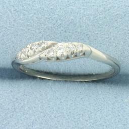 Vintage Diamond Band Ring In 14k White Gold