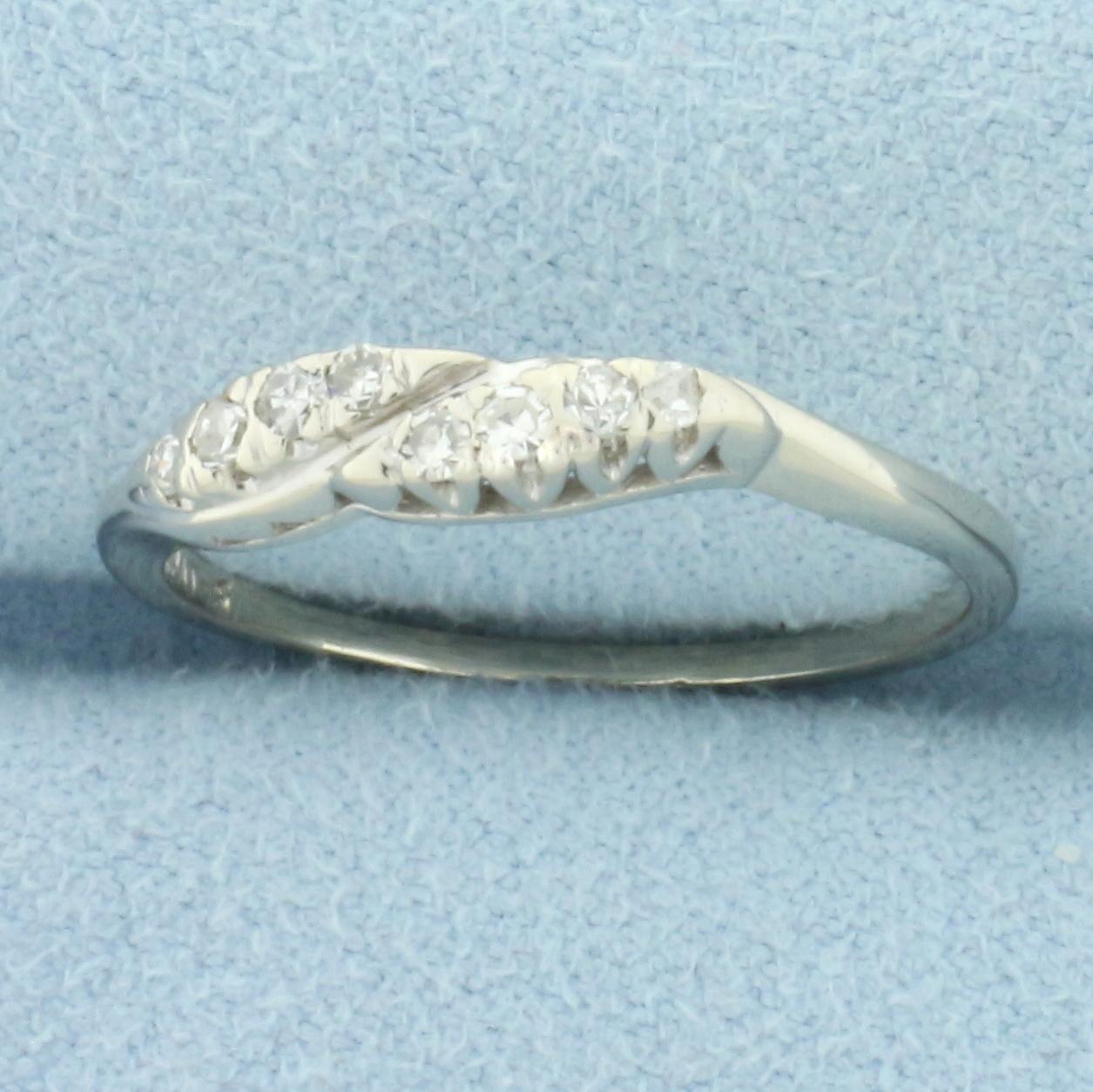 Vintage Diamond Band Ring In 14k White Gold