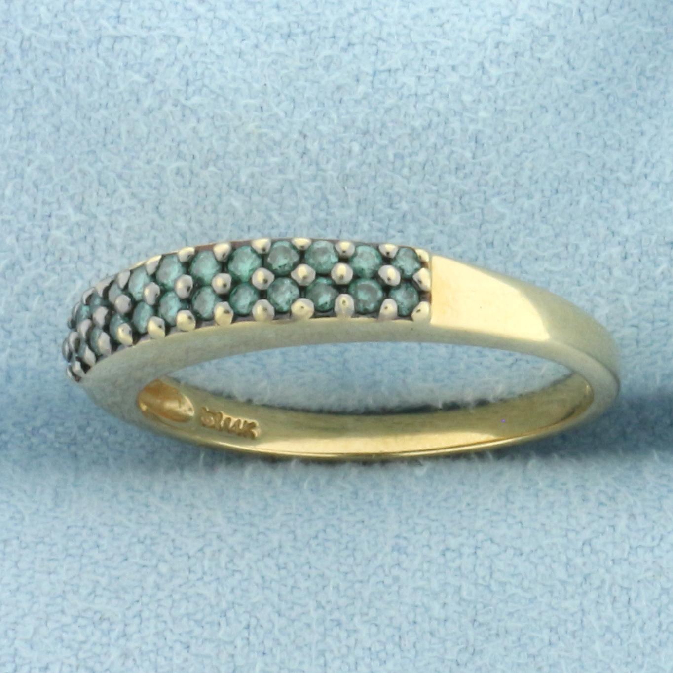 Blue Diamond Ring In 14k Yellow Gold