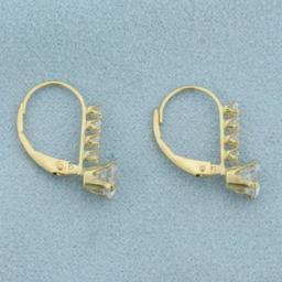 Cz Drop Earrings In 14k Yellow Gold