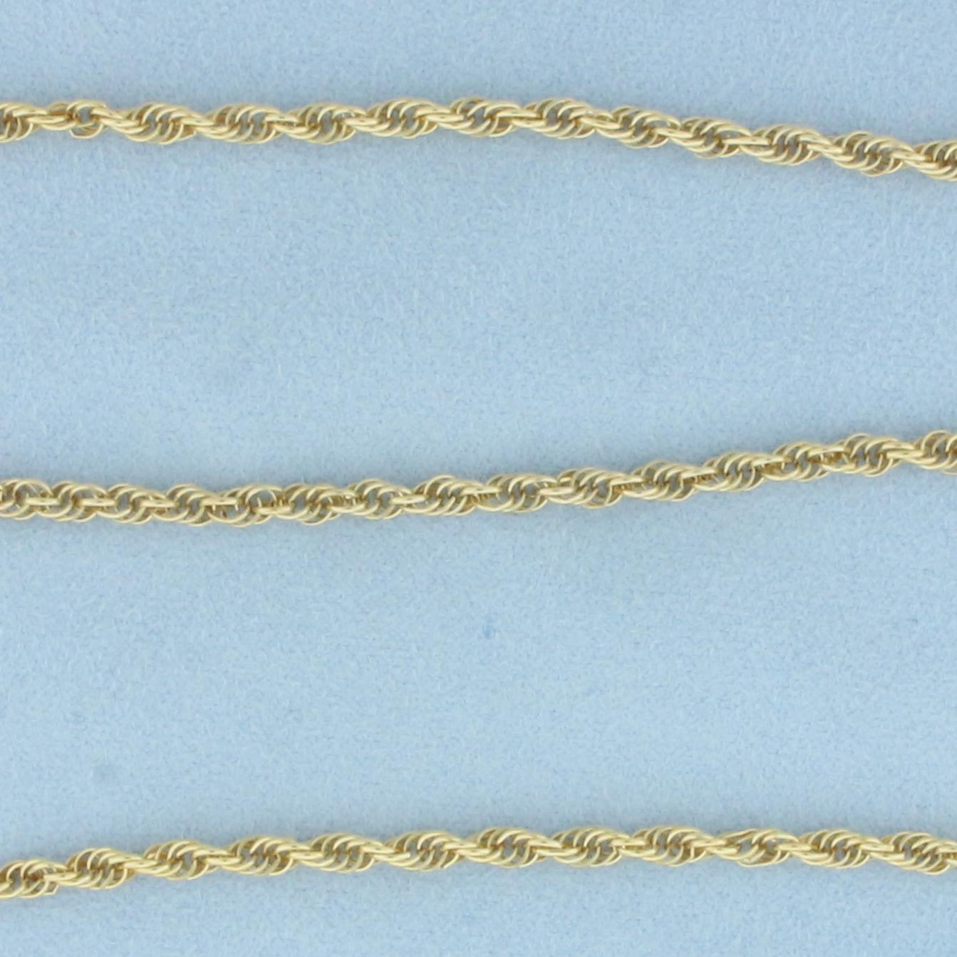 24 Inch Rope Link Chain Necklace In 14k Yellow Gold