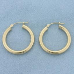 Tube Hoop Earrings In 14k Yellow Gold