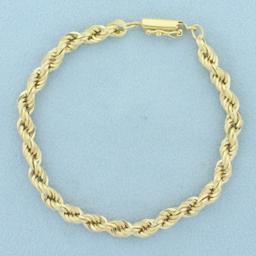 Italian Rope Link Chain Bracelet In 14k Yellow Gold