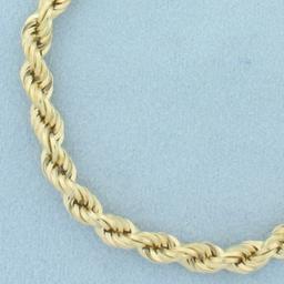 Italian Rope Link Chain Bracelet In 14k Yellow Gold