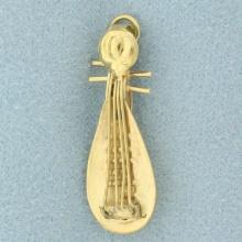 Vintage Lute Charm In 14k Yellow Gold